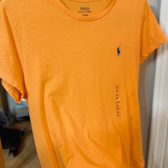 Polo Ralph Lauren Womens Orange T Shirt Classic Logo NWT Size M - Picture 2 of 5